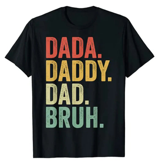 Men Dada Daddy Dad Bruh Fathers Day Vintage Funny Dads T-Shirt