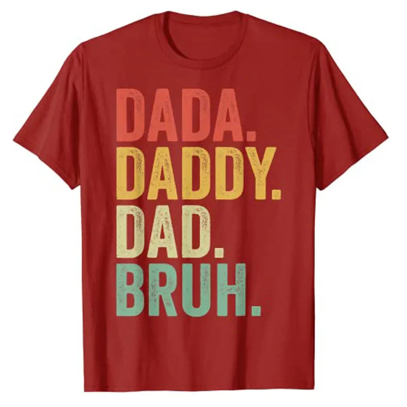 Men Dada Daddy Dad Bruh Fathers Day Vintage Funny Dads T-Shirt